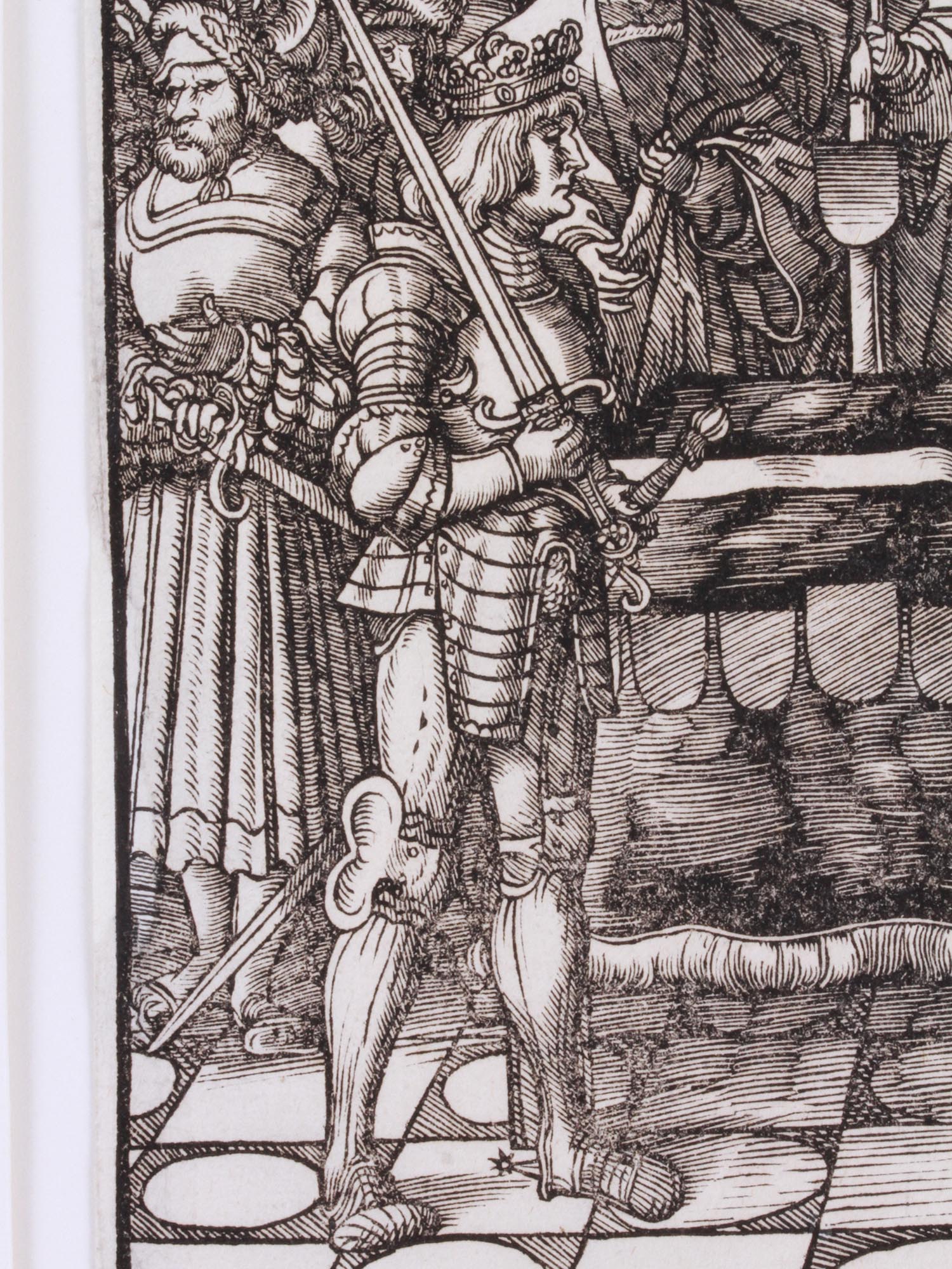 ANTIQUE WOODCUT MEDIEVAL KNIGHTS BY LEONHARD BECK PIC-2